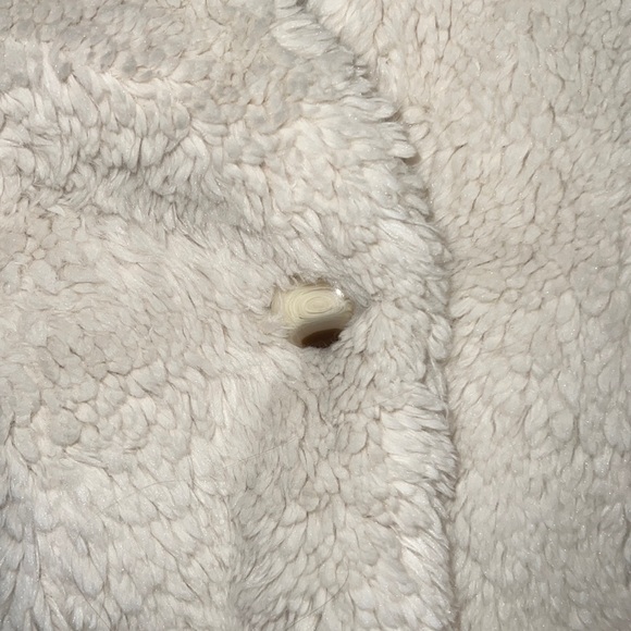 Anthropologie White Sherpa Cropped Coat - Picture 7 of 7